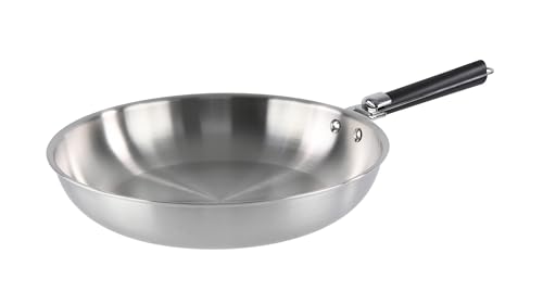 Kamberg - Poêle inox 24 cm manche amovible - Acier inoxydable 18/10 Triply - Tous feux dont induction et four, Gris