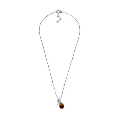 Fossil Herren Jewelry Silberfarbene Edelstahl-Halskette, JF04852040 – Ansicht 1