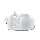 Runyangshi Natural Selenite Crystal Healing Stone Energy Selenite Sleep Cat Exquisite Carved...