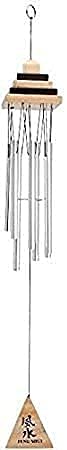 Ripe India Feng Shui Vastu 5 Pipe Wind Chime for Balcony Window and Aluminum Wind Chime Positive Energy Silver Color 60 cm