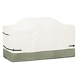 Bitubi 98 Inch Island Grill Cover - 600D Heavy Duty Waterproof All Weather Protection Extra Large Grill Cover,Beige&Grayish Green