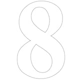 Zahlen-Aufkleber Nr. 8 in weiß I Höhe 20 cm I selbstklebende Haus-Nummer, Ziffer zum Aufkleben für Außen, Briefkasten, Tür I wetterfest I kfz_464_8