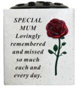 David Fischhoff Mum Memorial Rose Bowl Vase Graveside Memorial Pot Red Rose Funeral Flower Holder Outdoor Remembrance Grave Vase Special Mum Memorial Ornament