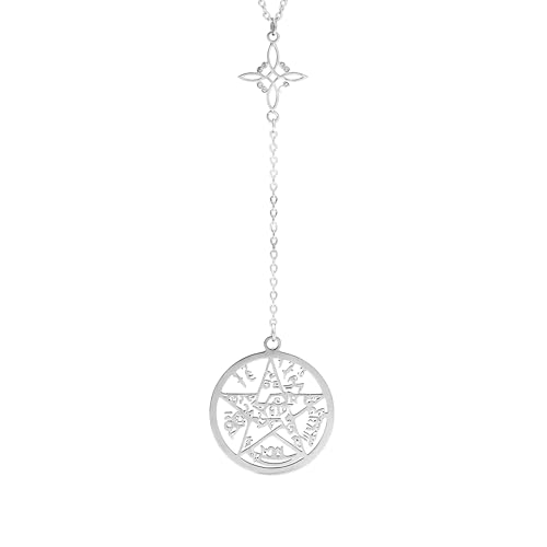 Witches Knot Necklace - Triquetra Celtic Knot Necklace, Stainless Steel Triquetra Pentacle Wiccan Jewelry, Nudo de Brujas Amuleto de Protección, Pagan Christian Celtic Witchy Jewelry for Women