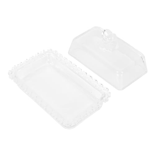 DECOMELODY Plateau de Service Verre avec Couvercle Transparent pour Gâteau et Desserts Récipient de Conservation Antipoussière Plateau à Fruits Décoratif