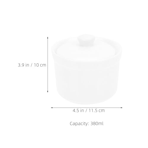 Marmites en céramique blanche Uonlytech 380 Ml avec couvercle pour soupe - 8