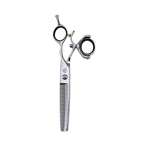 5.5/6" 440C Swivel Hair Scissors Hairdressing Scissors Barber Razor Thinning Rotating Thumb Shears Swivel Handle Scissor Rotary (Size : 5.5 INCH THIN)