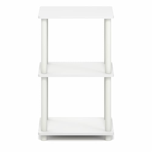 Furinno Turn-N-Tube Storage Shelves, 3-Tier Open Frame Book Shelf, Standing Corner Shelf, Toolless Assembly, Open Shelves, for Organization and Storage, Living Room, Garage, Home Office, White - image 7
