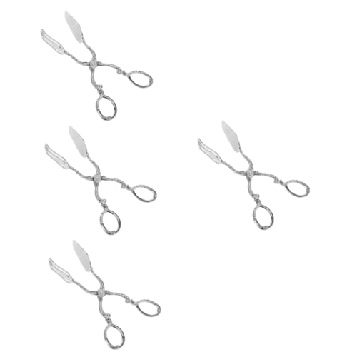 4 Pièces Ustensiles De Cuisine Rétro Pince à Barbecue Pinces à Steak Pince à Sucre Agrafe De Buffet De Nourriture Pincettes De Cuisine Pinces Alimentaires Pince à Gril Métal Silver Amosfun