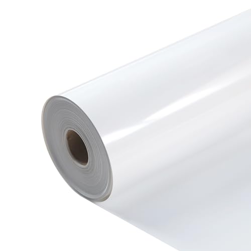 Image of HTVVETUR Iron on Vinyl 12Inch by 60ft Heat Transfer Vinyl for T-Shirt HTV Rolls for All Cutter Machine - Easy to Cut & Weed (White-60ft)
