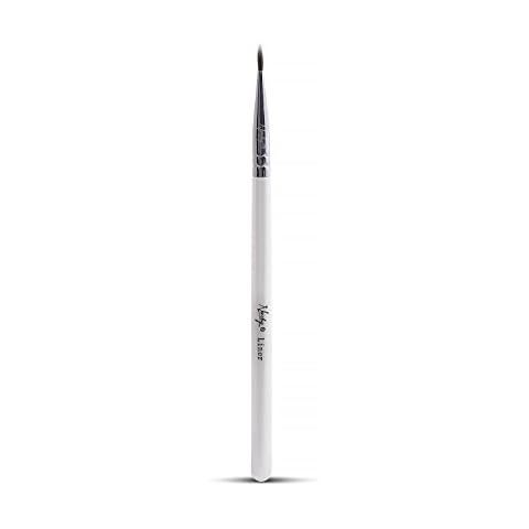 Nanshy Precise Eye Liner Brush - Thin Eyeliner Brush with Small Fine Point Tip for Dry or Gel Eyeliner Application - Precision Detail Eye Makeup Brush Tool - Vegan & Cruelty-Free - White Cover