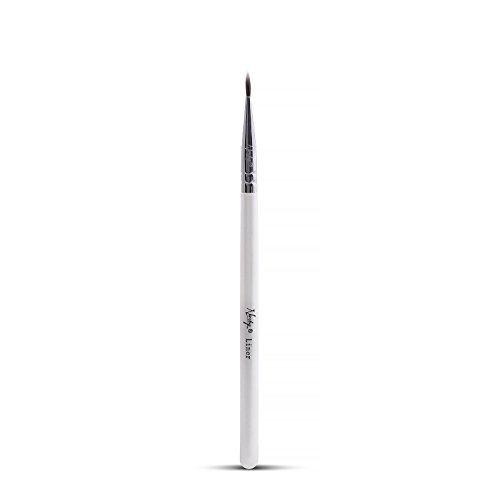 Nanshy Precise Eye Liner Brush - Thin Eyeliner Brush with Small Fine Point Tip for Dry or Gel Eyeliner Application - Precision Detail Eye Makeup Brush Tool - Vegan & Cruelty-Free - White