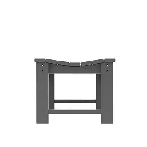 Westintrends Malibu 48" Outdoor Bench, All Weather Resistant Poly Lumber Backless Patio Garden Bench, Adirondack Curved Bench Seat For Comfort, Gray #TOP5