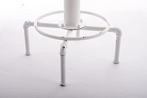 Topower Industrial Bar Table 31.5-41.3" Adjustable Pub Table Kitchen Dining Coffee Bistro Table (Antique White) - Image 6