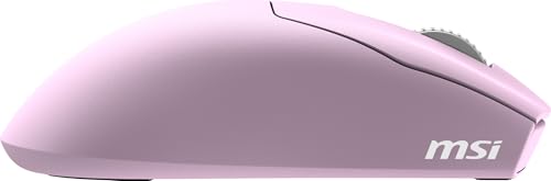Image of msi Forge GM340 W Violet Gaming Mouse, 12800 DPI, 50M+ Clicks Micro Switch, Optical Sensor, Ergonomic Ambitextrous Hand Design, RGB Light