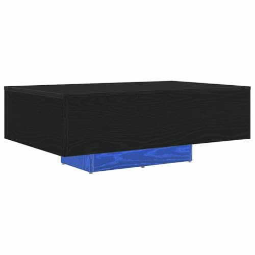 Table basse noire chêne meuble salon moderne et cosy - 5