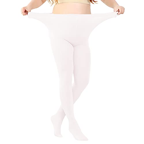 Image of UTTPLL Women's Run Resistant 80 Denier Tights Solid Color Dance Stockings Soft Semi Opaque Footed Pantyhose High Waist Tight
