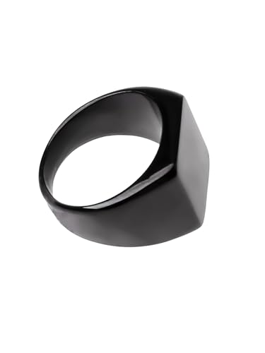 Yellow Chimes Rings for Men Black Ring Rock Cool Casual Sport Titanium Steel Ring for Men and Boys.
