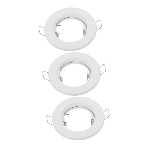 HOUDERCO 3pcs Ceiling Light Surrounds Recessed Light Trims Spotlight Fitting Frames Metal Baffle Trim for Downlight Covers