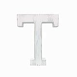 NA Large Wall Decor Letters Wood Distressed White Letters DIY Block Words Sign Alphabet Free Standing Hanging for Home Bedroom Office Wedding Party (T)