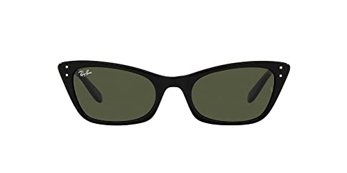 Ray-Ban Women's RB2299 Lady Burbank Cat Eye Sunglasses, Black/Green, 52 mm
