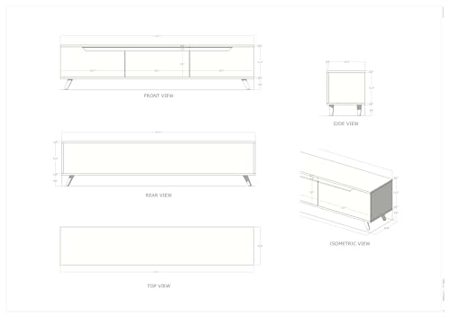Image of DecorNation Nova Wooden TV Unit Stand (Medium) - Modern Entertainment Table with 3 Closed Compartments for Living Room, Bedroom & Office (55.5 x 13.3 x 16.6 Inches, Bavarian Beech Finish)