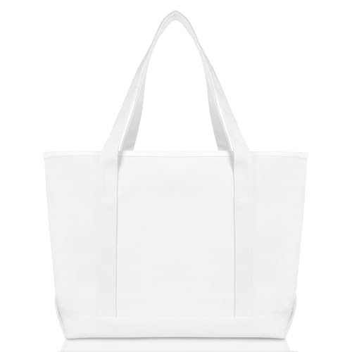 Image of DALIX 23 inch Premium 24 oz. Cotton Canvas Shopping Tote Bag