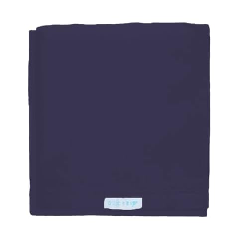 QuickZip Crib Extra Zip-On Sheet (SecureFit Wraparound Base Not Included) - Faster, Safer, Easier Baby Crib Sheets - Deep Navy 100% Cotton - Fits All Standard Crib Mattresses Cover