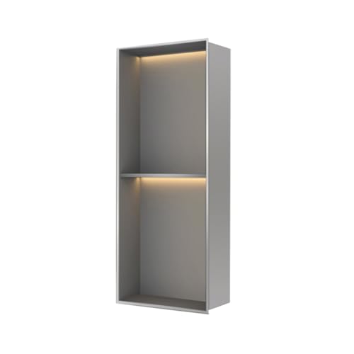 DHXIAMZ Waterproof Stainless Steel Shower with LED Light - Gray Bathroom nizer Shelf Wall-Mounted Storage Caddy 70x28x12 5cm
