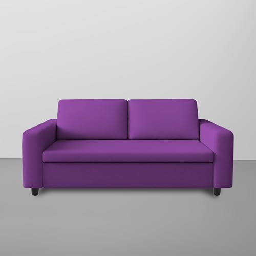 Image of Cisco 3 Seater Sofa Cum Bed for Home & Living Room (Purple) | Modern Premium Fabric Sofa Set | Foldable Convertible Sofa Bed | Furniture for Home, Office, Guest Room & Bedroom
