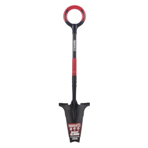 Root Slayer RS220 Heavy Duty Garden Shovel, Serrated Blade, Black