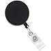 5 Pack, Black/Chrome Heavy-Duty Badge Reel with Wire Cord Reinforced Vinyl Strap & Belt Clip (2120-3305)
