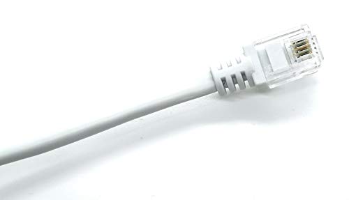 ASNQ ADSL Cable 5m - RJ11 to RJ11 - High Speed Broadband Cable for Modem to Phone Socket - White, 5m