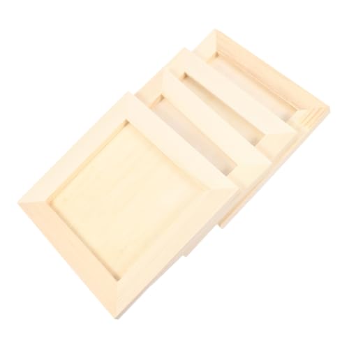 DIYEAH Children's Wooden Craft Frame 15x15cm Clay Painting Frame for Boys Girls