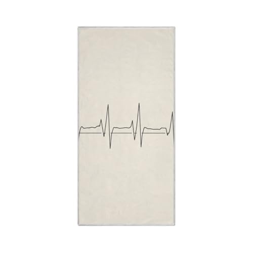 Yoogain Electrocardiogram Microfiber Hand Towels Quick Dry Hand Towel Bathroom washcloths Set Sweat Gym Towels White Sports Towel 30