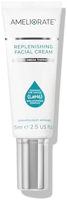 AMELIORATE Replenishing Facial Cream 75ml | Suitable for KP, Normal and Dry Skin | Moisturises, Nourishes and Smooths Skin | Lasting Hydration for up to 12 Hours