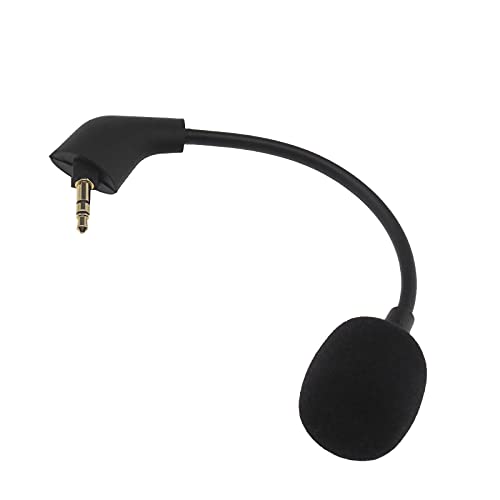 EMSea Micrófono de Repuesto de 3,5mm 16cm Reduce El Ruido Desmontable Compatible con Kingston Hyper X Cloud II Cloud X Cloud Pro Silver Auriculares para Juegos Negro