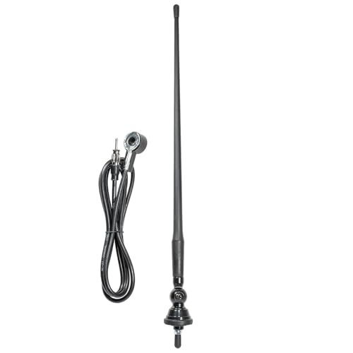 tomzz Audio 1000-001 Hochflexible Universal Gummi Antenne AM/FM UKW ca. 1,3m Kabel DIN Stecker Auto Boot Traktor Outdoor