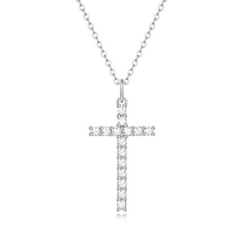 Collier de Croix de Moissanite bijou élégant pour tenue de soirée