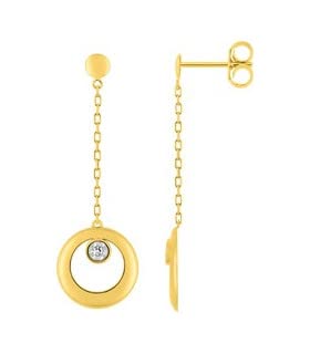 Boucles d'oreilles pendantes Or et Diamants MODON en or éthique 18 carats