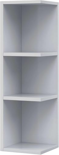 ARKITMOBEL Modulo Rinconero para Baño, Mueble con Estantes, Acabado en Blanco Brillo, Medidas: 20 cm (Ancho) x 65 cm (Alto) x 19,5 cm (Fondo)
