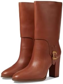 Franco Sarto SARTO Womens Wyatt Round Toe Mid Calf Boot Cognac Brown Leather 7 M | Image 3