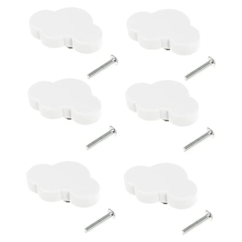 OSALADI 6pc Set Cloud Decorative Drawer Knobs Soft Rubber Cabinet Handles Pulls Replacement for Kitchen Cabinets Dresser Boys and Girls Room Matte Texture