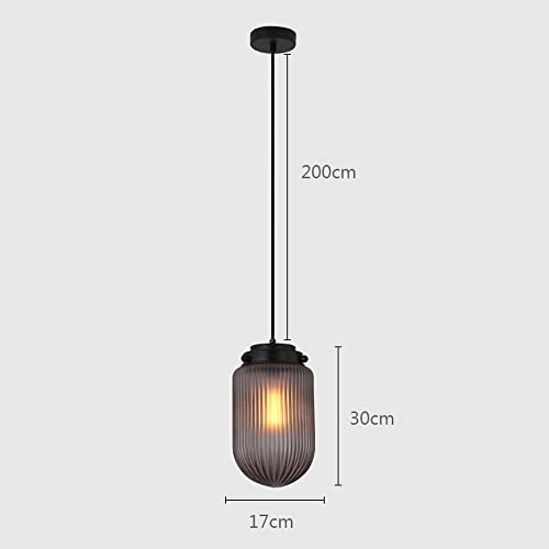 Éclairage suspendu en verre vertical avec longue ligne réglable et base E27 - 6