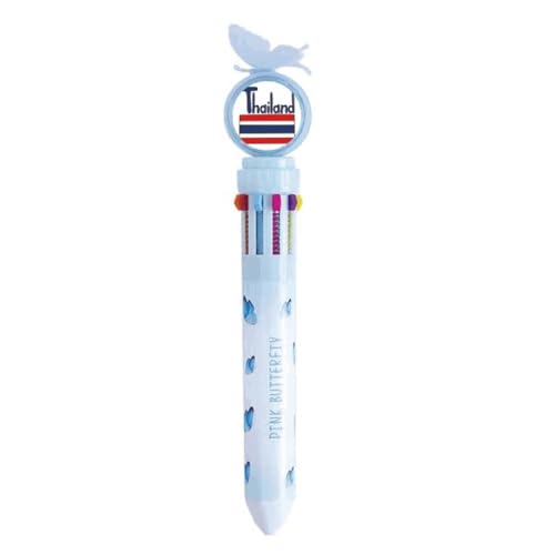 Stylo rétractable multicolore drapeau Thaïlande rouge bleu