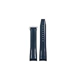 POYNMRE Cinturino in gomma FKM Arc Fluorine da 21-22 mm compatibile con cinturino for orologio Longines Conquest GMT L3.890.4 .790 830. estremità curva(Blue-Silver,22mm)
