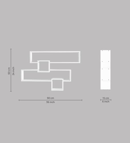 Image of Clay Multipurpose Modular Wall Racks /Shelves /Organiser /Decor Particle Board Wall Shelf (Number of Shelves - 4, White)
