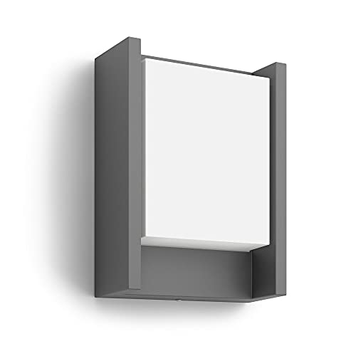 Philips Arbour LED Outdoor Wandleuchte (6 W), wetterfeste Außenleuchte mit warmweißem Licht, energiesparende LED Beleuchtung, anthrazit