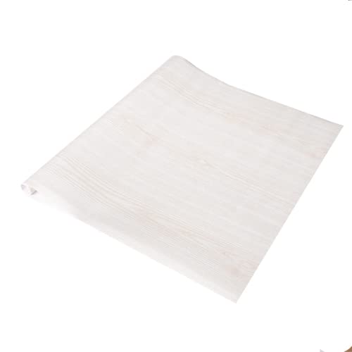 90cm x 1m up to 15m dc fix WHITE ASH sticky back plastic vinyl wrap film (200-5314) (90cm x 15m)