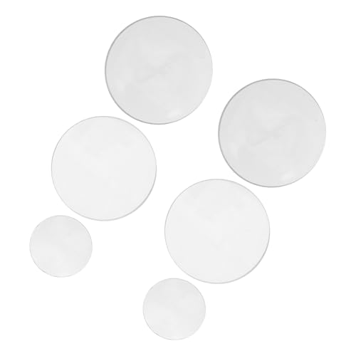 MUSISALY 6pcs Double Convex Glass Lens Double Convex Lens Optical Prism Science Concave Lens Physical Optical Lens Optical Lenses Convex Lens 50mm Transparent